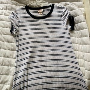 black and white stripped dress